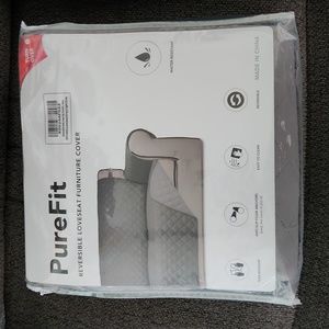 PureFit Reversible Loveseat Furniture Cover Gray NWT